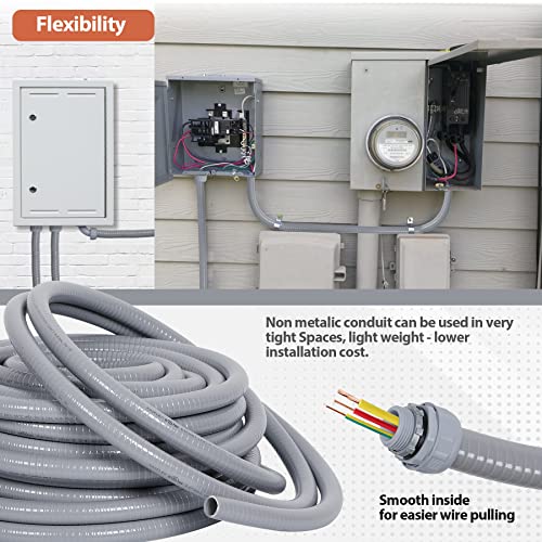Liquid-Tight Conduit Kit 1/2inch 25ft w/UL Certification - size: 1/2inch 25ft