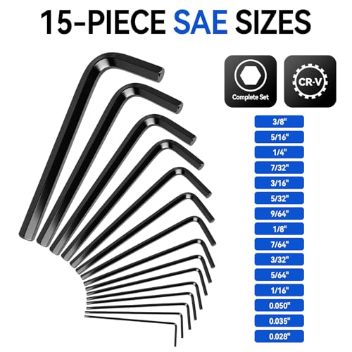 DISEN 30 PCS Upgraded Magnetic Hex Key Allen Wrench Set
