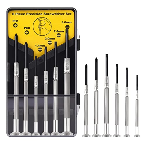 6PCS Mini Precision Screwdriver Set, XAQISHIRE Small Screwdriver Kit with 6 Different Size Flathead and Phillips Screwdrivers, Ideal For Watch, Jewelers, Eyeglass, Toys, Computer, Electronic Repairs - style: Durability