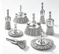 1/4 Inch Wire Brush for Drill 8 Pcs Set Steel Wheel for Rust Removal - size: 8PCS