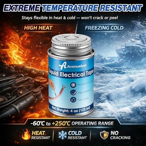 Liquid Electrical Tape 4oz Waterproof Liquid Tape Electrical Insulating Glue with Brush Cap, High Temperature Resistant Flexible Rubber Coating for Wires Cables, Plug, Automotive(Clear) - color: Clear