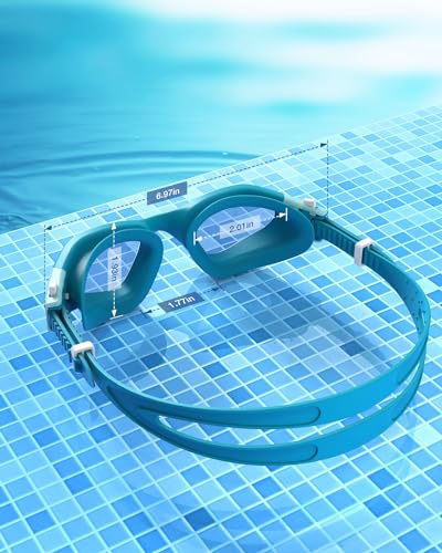 ZIONOR Swim Goggles, G1 SE Swimming Goggles Anti-Fog for Adult Men Women - color: A8-clear Lens Green Frame