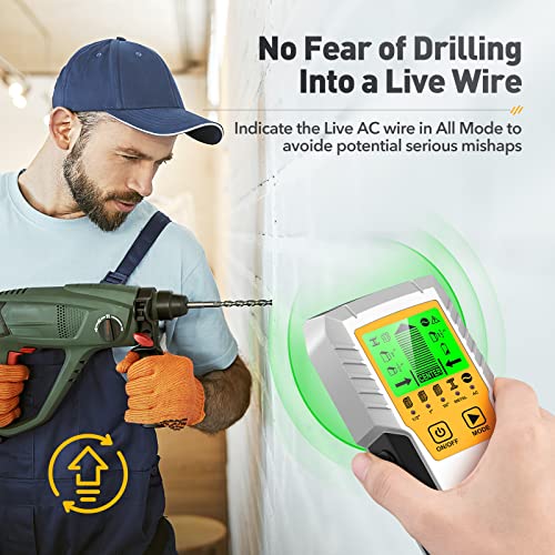 Stud Finder Wall Scanner Detector - 5 in 1 Electronic Wall Wood Metal Stud Locator Edge Center Sensor Beam for Live AC Wire Pipe Metal Lumber Joist Drywall Framing Detection - color: Orange