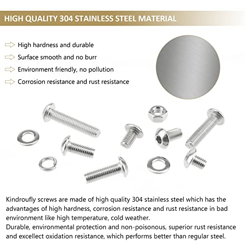 230 Pieces M5 x 8/10 /12/16 /20/25 /30mm Button Head Socket Cap Screws Nuts Washers Assortment Kit, 304 Stainless Steel, Fully Machine Thread - size: M5, style: Button Head