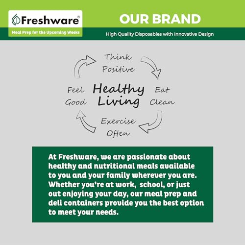 Freshware [60 Count] 8, 16, 32 oz, 20 sets each size Food Storage Containers with Lids,Plastic Deli Containers, Meal Prep Containers, Microwave and Freezer Safe,Stackable, Leakproof, BPA Free, Clear - color: Clear, size: 8, 16, 32 oz - 60 Set