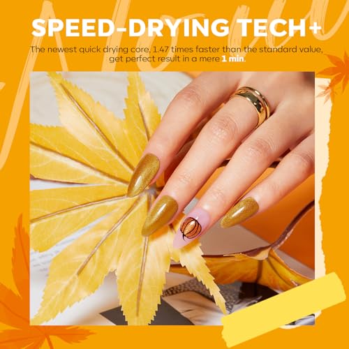 modelones Fall Nail Polish Set, 6 Colors Quick Dry, Nail Art Kit - color: A0-Autumn Red