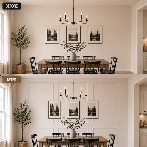 SMARTSTANDARD Precut Wall Molding Kit, Ready to Assemble, 6 Frames - color: White: Style 5