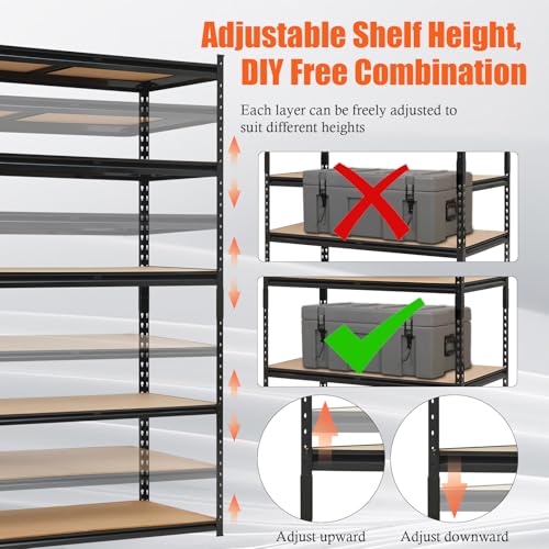36x18x72 Heavy Duty Garage Storage Shelves,5-Tier Metal Shelving Units - size: 36x18x72