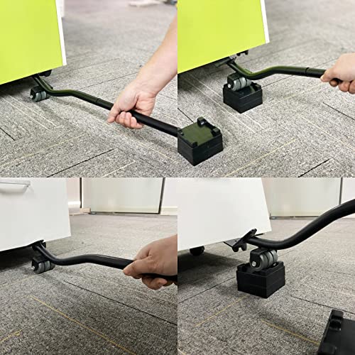 Furniture Lifter Mover Tool Set to Move Heavy Furniture Quickly & Easily 1000 Lbs Capacity 21 Inch (1 Lifter Tool & 4 Heightening Block) - size: Lifter