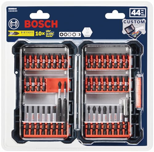 Bosch SDMS44 44-Piece Assorted Impact Tough Screwdriving Custom Case System Set for Screwdriving Applications - size: 44-Piece Set, style: Screwdriving