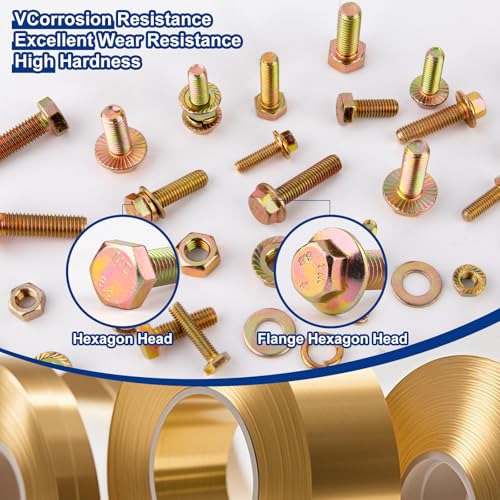 791pcs Nuts and Bolts Assortment Kit - Heavy Duty Grade 8.8 Metric M6 M8 M10 Bolt Set with Assorted Nuts and Washers, Yellow Zinc Plated, Length from 12-40mm - size: M6 M8 M10-791 PCS
