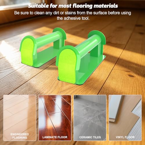 Floor Gap Fixer Tool Heavy Duty, Floor Gap Repair Tool Made of Iron with Sticky Pad、Crack Cleaner and Hammer. Flooring Tools Kit for Laminate, Vinyl Plank, Hardwood