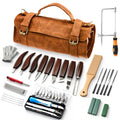 SakerNeo 35PCS Wood Carving Kit Whittling tools Set - color: Brown 35pcs