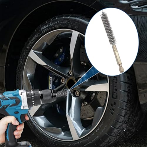 10 Pcs Wire Brush for Drill，Ultra-Durable Metal Wire Brush Set w/ 1/4" Hex Shank, Multiple Sizes Compatible with Power Drill, Impact Driver & Tube Cleaning