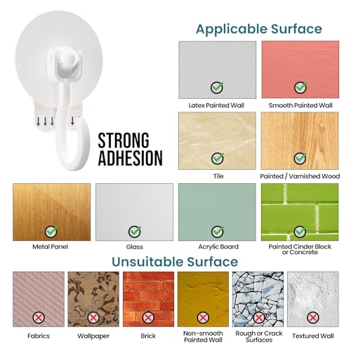 TAILI Adhesive Ceiling Hooks for Hanging Plants, No-Drill 6 Pack White - color: White, size: 6x Large