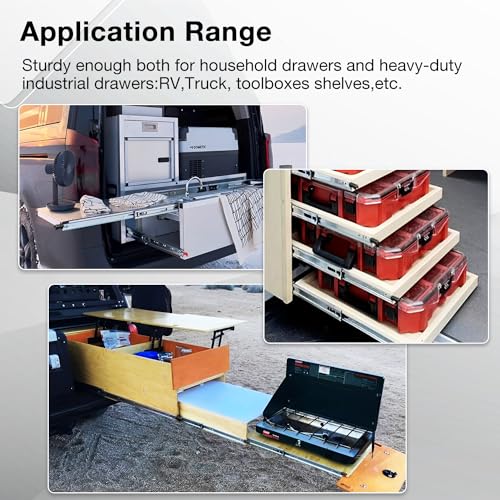 Heavy Duty Locking Drawer Slides Load 150 lbs Full Extension Runners with Lock 12 14 16 18 20 22 24 26 28 30 32 34 36 38 40 Inch Side Mount Rails for Drawer Capacity 150 lb 1 Pair - size: 14 Inch, style: With lock