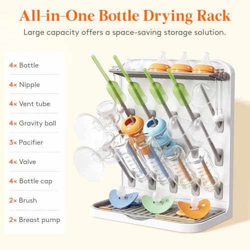 Lifewit 15-Hooks Baby Bottle Drying Rack for Countertop - size: Large-15 Hooks