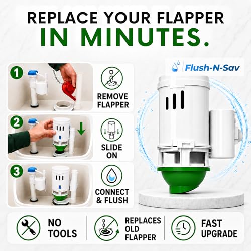 3" Flapper Eliminator Quick Connect Valve Conversion Kit and Overflow Water Conserver - with Metal Ceramic Handle - New - size: 3 - Inch, style: Metal-Ceramic Handle