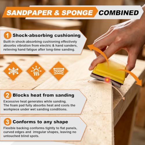 27 PCS 3x4 Inch Sanding Sponge, 240 Grit Sandpaper Pads Sanding Blocks Set - color: 240 Grit