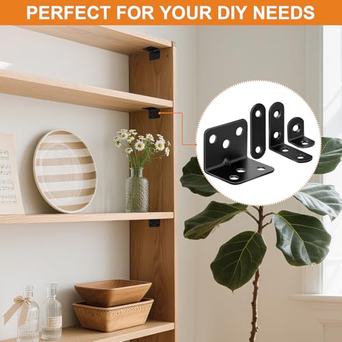 34 Pack L Bracket Corner Brace Kit, 4 Sizes Stainless Steel Corner Bracket - size: 34 Pack-4 Sizes