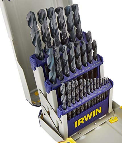 IRWIN Tools Black Oxide Metal Index Drill Bit Set with Case, 29-Piece (3018004) - size: 29pc Pro Case, style: Black Oxide