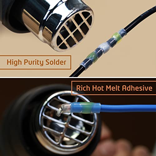 500Pcs Solder Seal Wire Connectors Kit, Heat Shrink Wire Connectors Waterproof Electrical Cable Butt Terminals for Marine Automotive Trailer RV Boat Truck Wiring - style: Assortment Kit
