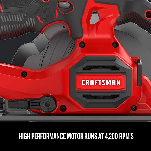 CRAFTSMAN V20 Cordless Circular Saw, 6-1/2 inch, Bare Tool Only (CMCS500B)