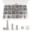 940pcs M2 M3 M4 M5 Hex Nuts Screws Bolts and Washers Assortment Kit, 304 Stainless Steel, Plain Finish, Full Thread - size: M2 M3 M4 M5 940pcs (Pan Head-304)