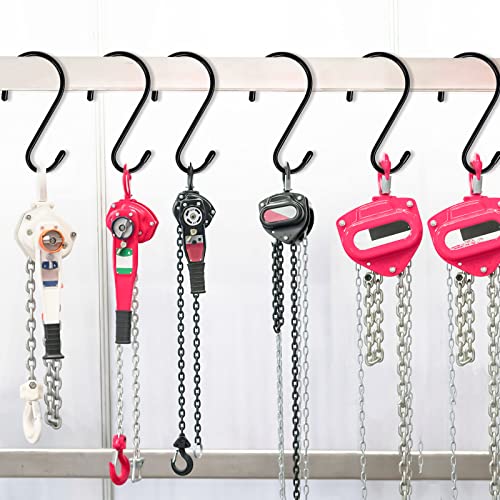 DINGEE 6 Pack Large S Hooks, Rubber Coated, Heavy Duty Non Slip, Black Vinyl Coated Closet S Hooks for Hanging Plants, Jeans, Pot, Pan, Garden, Bird Feeders - color: Black, size: 6 inch -6 Pack