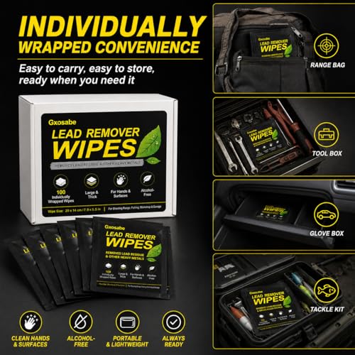 Lead Cleaning Wipes, 100 Individually Wrapped, Alcohol-Free, 7.9 X 5.5 inch