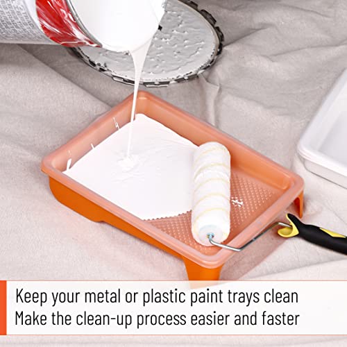 Bates- Paint Tray Liner, 9 Inch, 20 Pack, Paint Pans Trays, Plastic Paint Tray, Disposable Paint Tray, Paint Roller Tray, Paint Trays for Painting Walls, Roller Tray Liners, Paint Pan Liners - color: White, size: 20 Pack 9 Inch