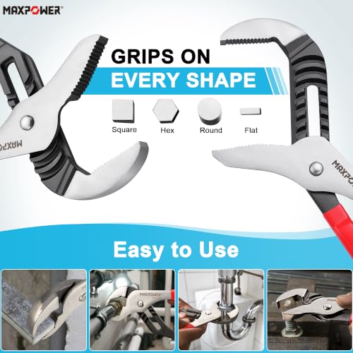 MAXPOWER 16-inch Groove Joint Pliers, 3.34-inch Jaw Opening - size: 16"