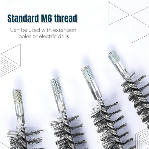 50 in Flexible Rods Pipe Cleaning Wire Brush for Drills