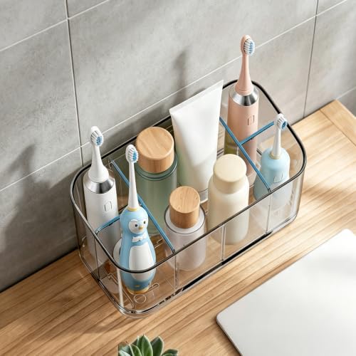 Electric Toothbrush Holder Wall & Counter, No-Drill, 5-Slot