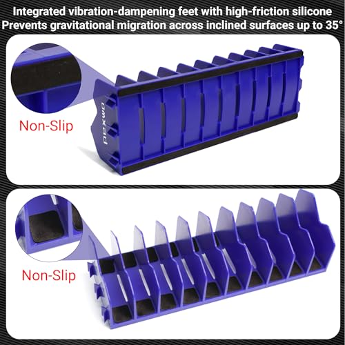 Plier Organizer & Rack (4-Pack, Blue) – 40-Slot Tool Storage for Toolbox Drawers – Non-Slip Rubber Base, Interlocking Modular Holders for Pliers, Cutters & Wrenches - size: 4 PC-Blue