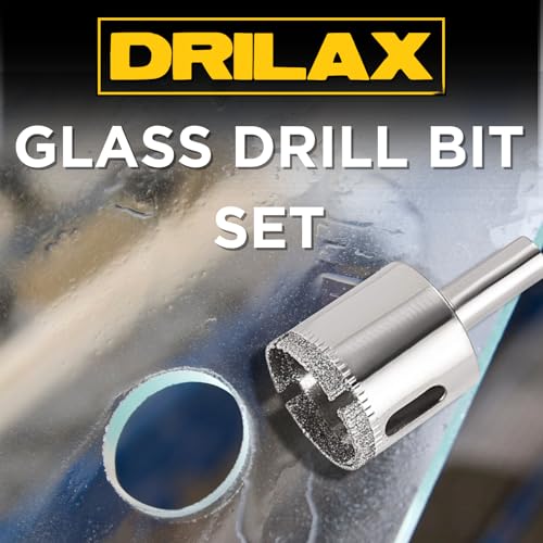 Drilax 5-Pc Diamond Hole Saw Set with Guide & PU Case | for Glass, Tile, Granite & Countertops | Includes 3/4", 1", 1-3/16", 1-3/8", 1-5/8" Bits - style: 5 Pcs Set 3/4" to 1-5/8"