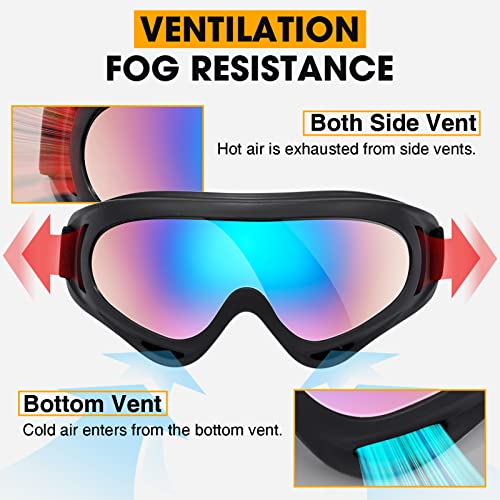 MAMBAOUT Kids Motorcycle Goggles, 2-Pack Dirt Bike Goggles Ski Goggles for Child, ATV Off-Road Racing Goggles for Boys Girls - color: 01.2-pack Transparent Lens × 2