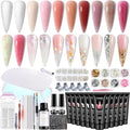 Fcozpjk Poly Gel Nail Kit with UV Light 12 Colors Poly Gel Starter Kit - color: 12colors-with-tools