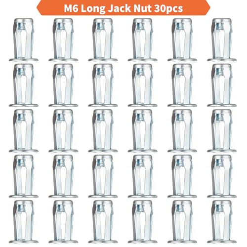 Jack nut Installation Tool Set Hand Thread Insert Jacknuts with Tool Kit - size: LONG M6 Nuts-30PCS