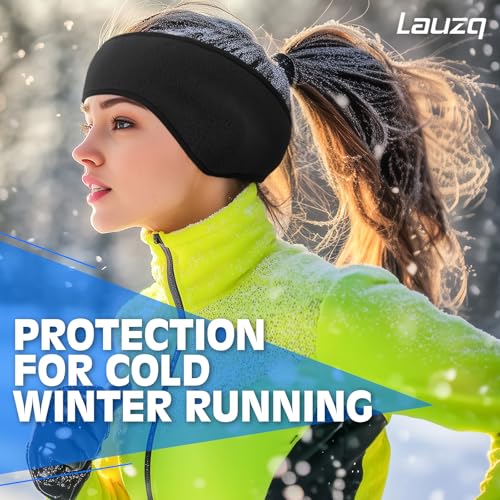 Winter Fleece Ear Warmers Headband Ear Muffs for Men Women Kids, Ear Covers for Cold Weather Ski Running Cycling Work - color: Blue