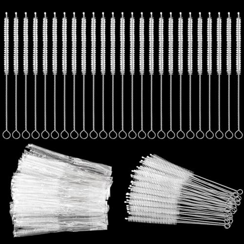 TrelaCo 50 Pcs Tracheostomy Cleaning Brushes, 10mm Nylon Trach Tube