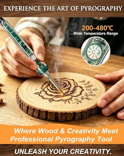 BIAJIYA 100Pc Wood Burning Kit for Adults, Beginners Woodburning Kit - color: Clear-100Pc