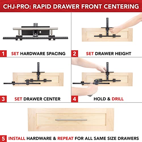True Position Tools PRO Cabinet Hardware Jig - Install Drawer Front Handles and Knobs Faster - Made in USA - Hand Calibrated - size: PRO