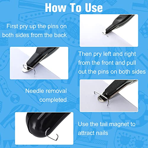 Crtiin 24 Pcs Magnetic Staple Remover Puller Bulk,Black - color: Black