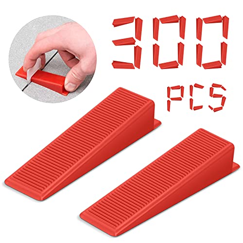 300PCS Tile Leveling System Reusable Tile Wedge for 1/8" 1/16" 1/32" Spacer - size: 300