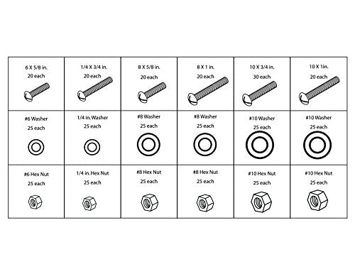 Performance Tool W5226 1200-Piece SAE/Metric Nut and Bolt Assortment Kit