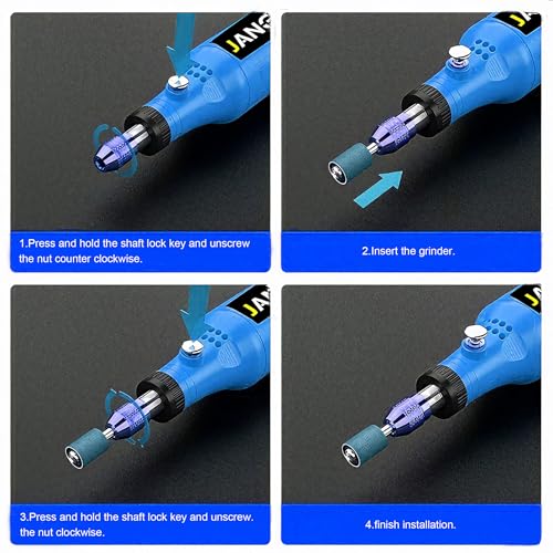 Cordless Rotary Tool, 3.7V Mini Rotary Tool Kit with 31 Accessories, 3-Speed Adjustment - Lightweight & Portable - Ideal for Polishing, Sanding, Grinding, Drilling, and DIY Crafts(blue)