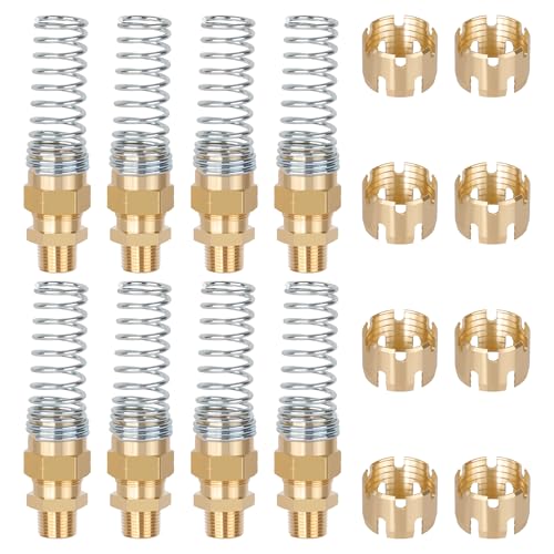 16PCS Brass DOT Air Brake Hose End Fitting, 1/2”Hose x 1/2” Male Connector - size: 1/2" Hose X 1/2" Male, style: 16PCS KIT