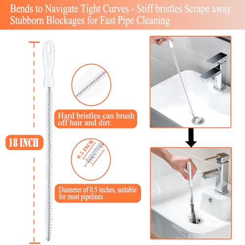 33 Ft Drain Snake Auger, Heavy Duty Plumbing Snake for Sink, Tub, and Shower, Snake Drain Hair Removal Tool with Gloves