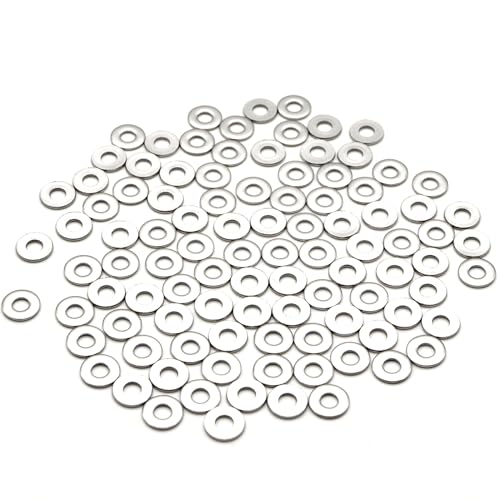 #6 Stainless Flat Washers, 5/32" ID x 3/8" OD, 100 Pack - size: #6 (100)